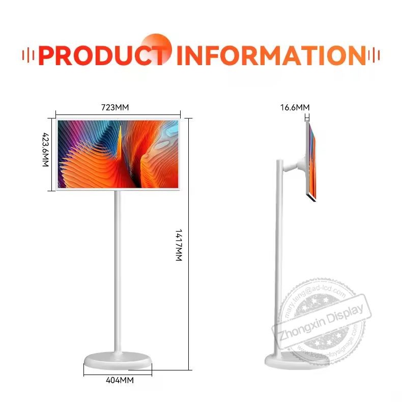 Kitchen Wireless Wifi Rollable Touch Screen Smart Stand TV Android Follow By Me LED TV 32 Inch