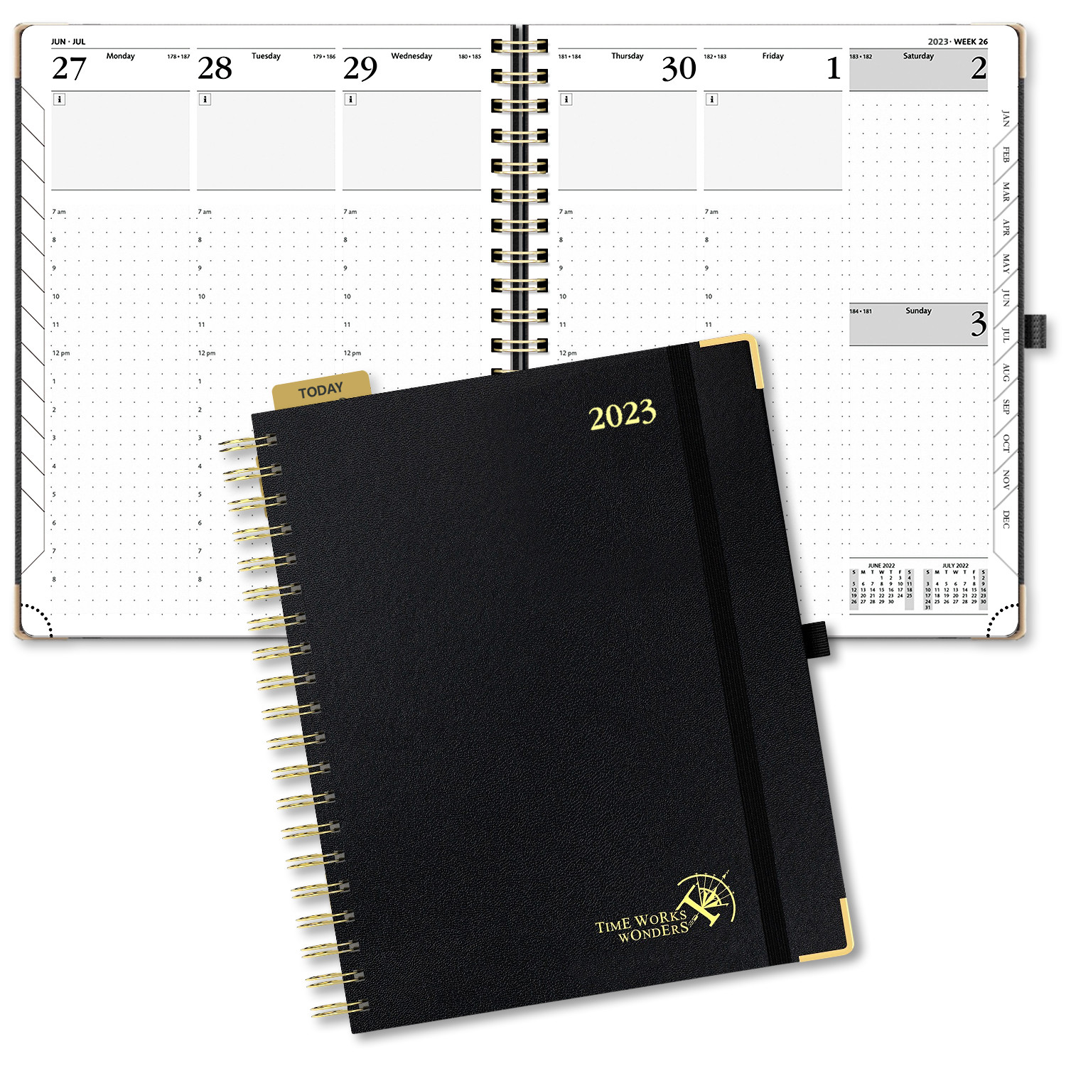 ODM Hardcover 2023 Weekly Planner Custom Daily Weekly Schedule Monthly Tabs