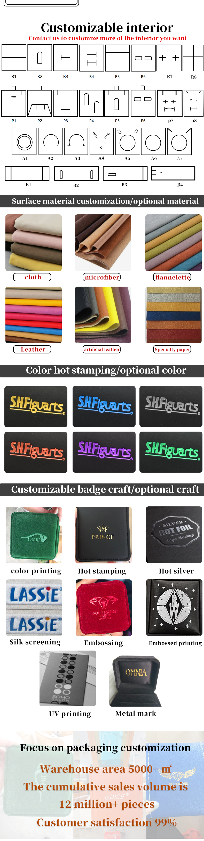 Customized Dark Velvet Jewelry Box for Luxury Necklace Earrings Bracelet Ring 9*9*4cm