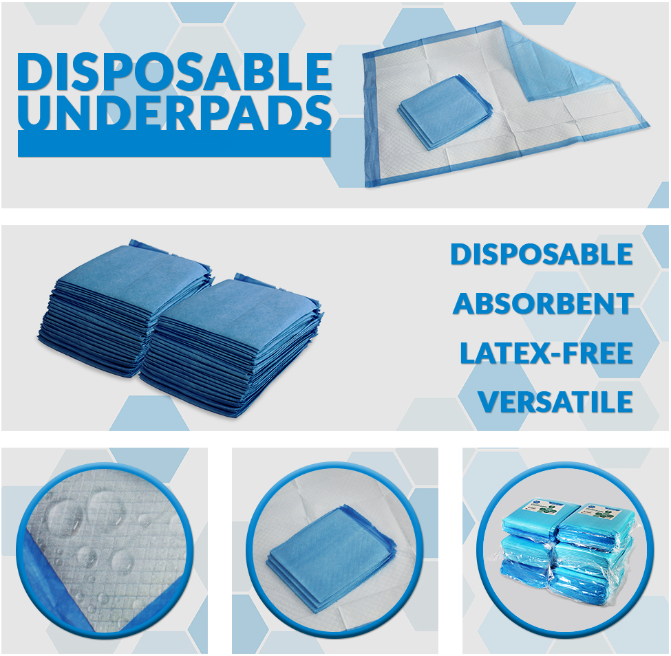 Disposable Underpads Ultra Absorbent Undepad Baby Adult Pet Bed Pads Worry Free Overnight Protection Non-Skid Multiple Sizes