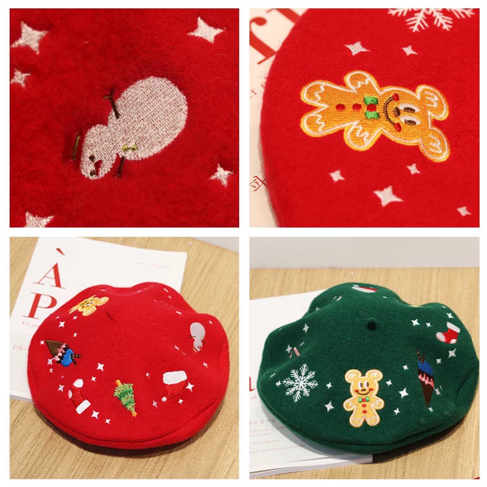 Polyester Wool Beret Cap Hat Solid Color​ For Women Halloween