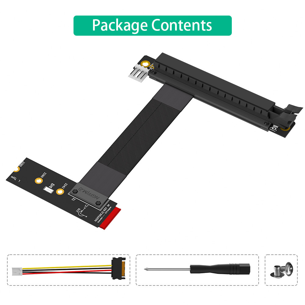 M.2 NGFF Key M To PCI-E Express Extender Cable Graphics Card 16x PCIE Riser Adapter Card Nvme
