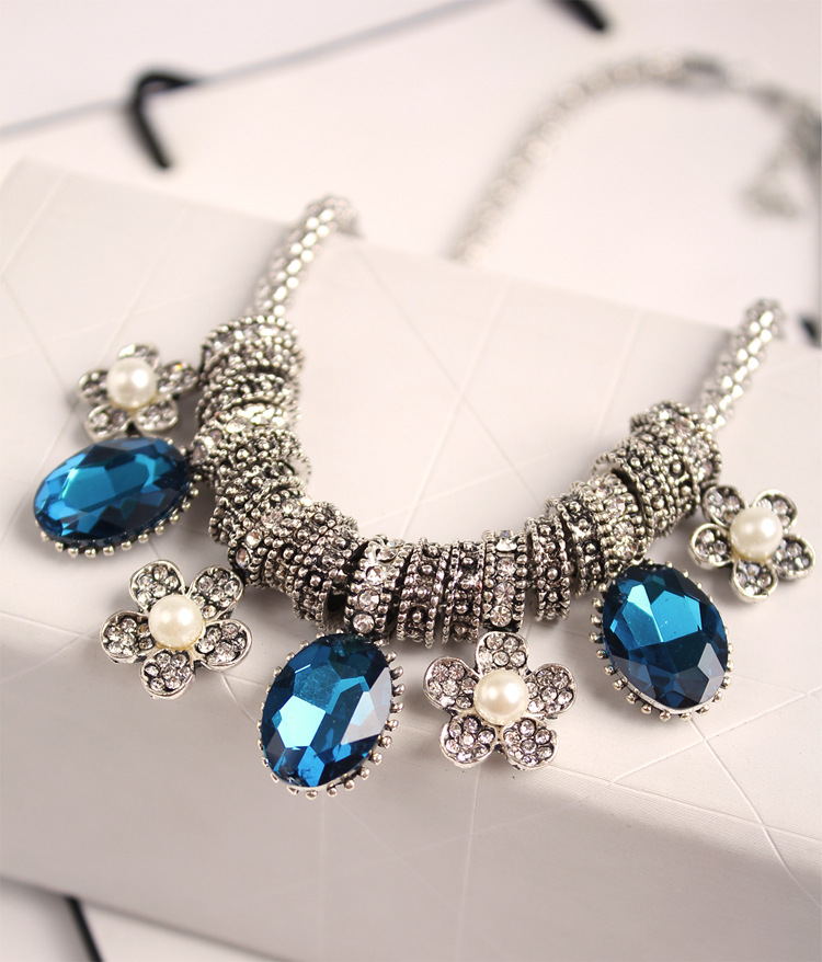 MYLOVE flower shape necklace statement jewelry opal necklace