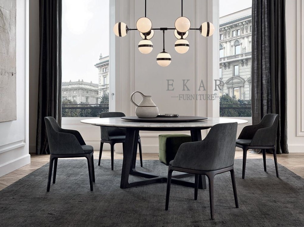Solid Wood Leg With Centre Round Rotating Dining Table ZZ-ZC02A