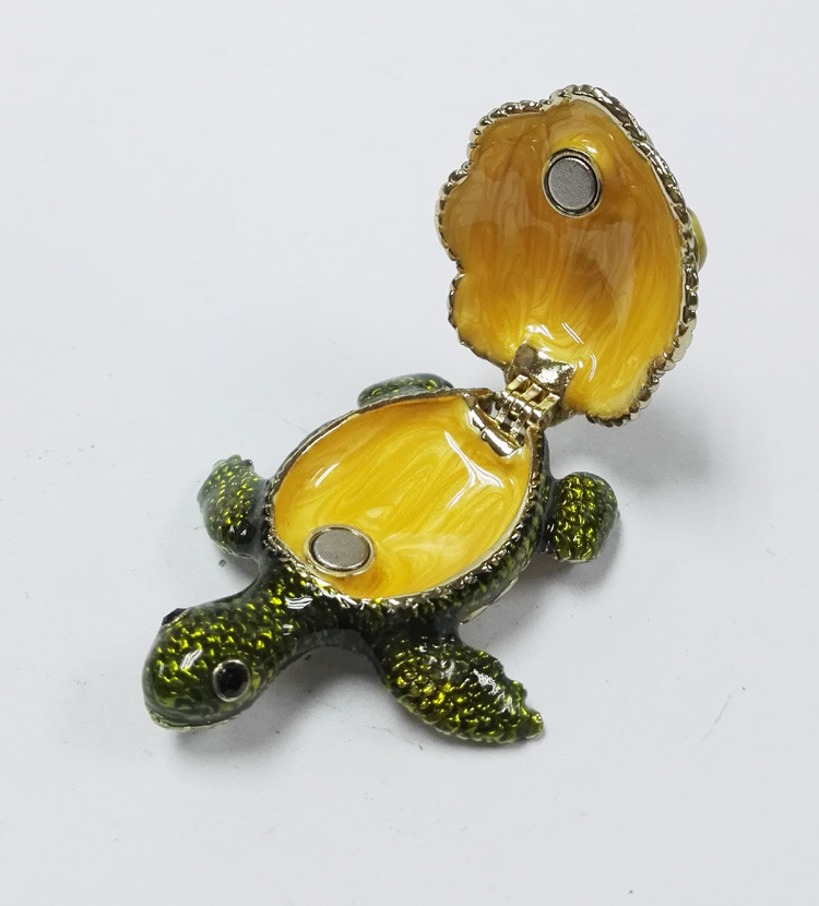 Metal Turtle jewelry box with diamond Decoration new mini turtle jewelry box