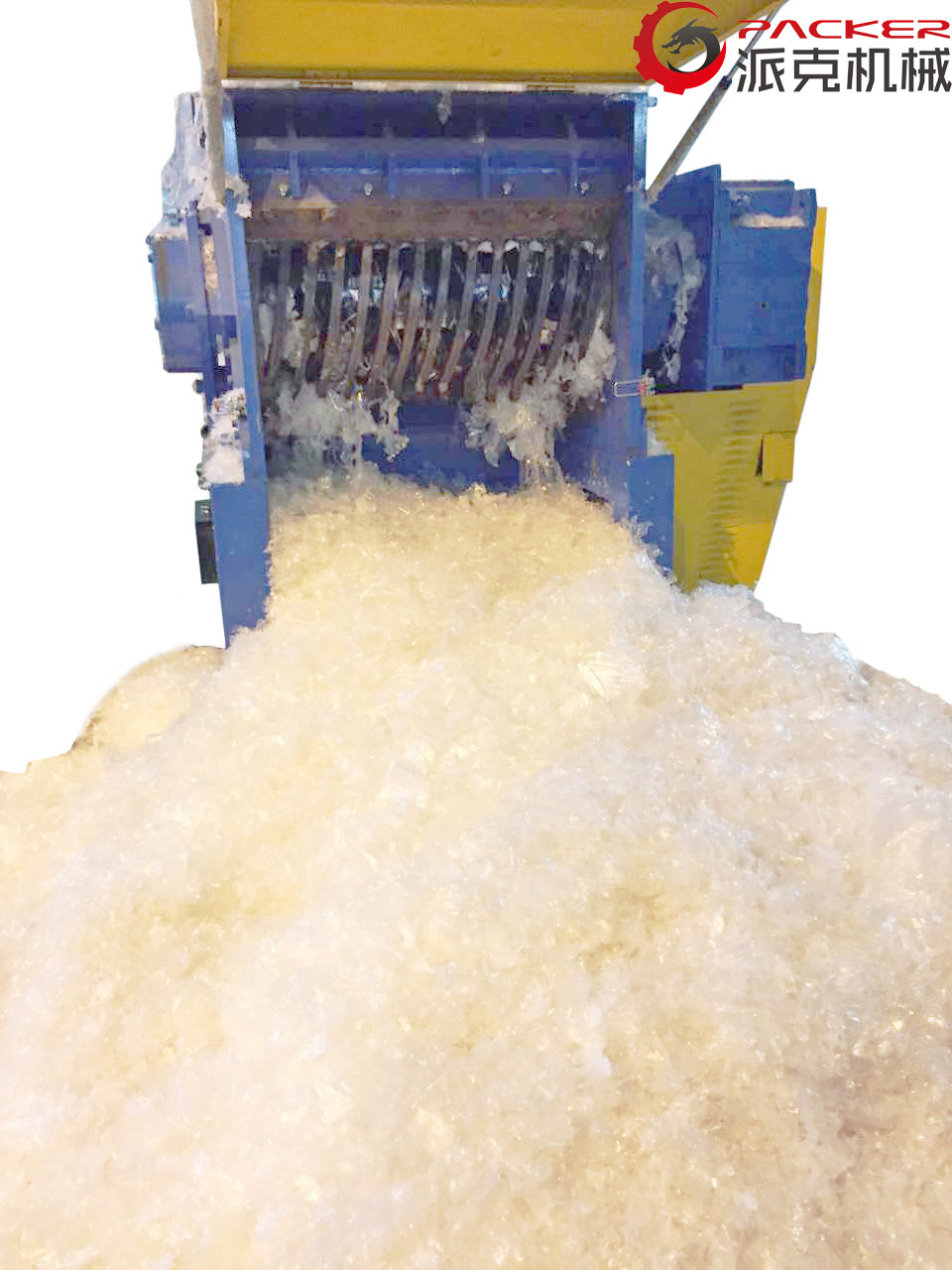 Rotate Blade Plastic Waste Shredder , Plastic Recycling Shredder Hydraulic Pushing