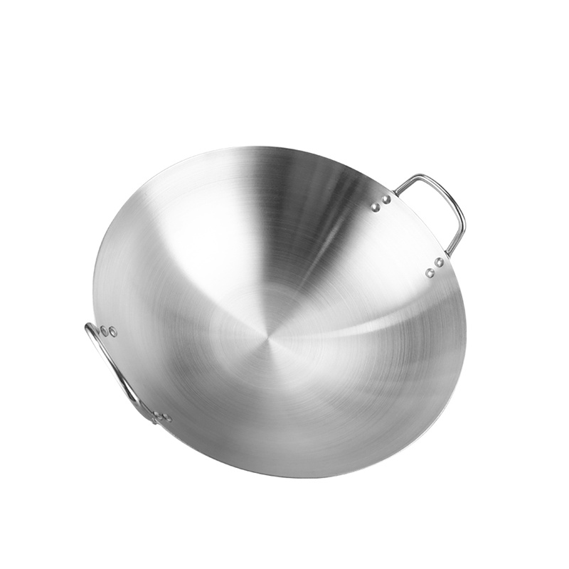 Standing Double Handle Deep Frying Pan Without Cover For Restaurants