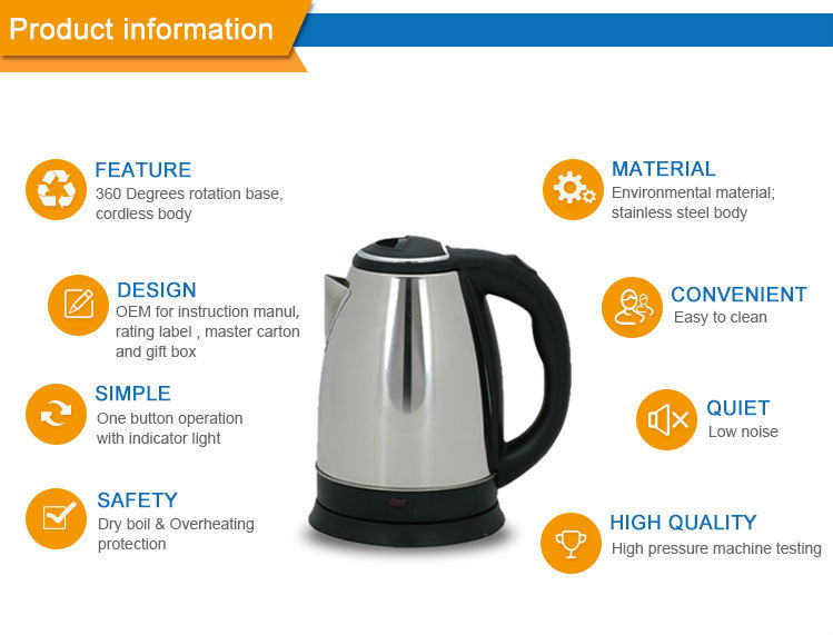 Commercial Hotel Kitchenaid Electric Water Kettle With Cord Plugs Optional