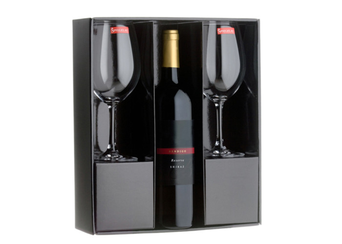 Deluxe Christmas Wine Bottle Gift Boxes , Cylinder Kraft Paper Gift Wine Boxes