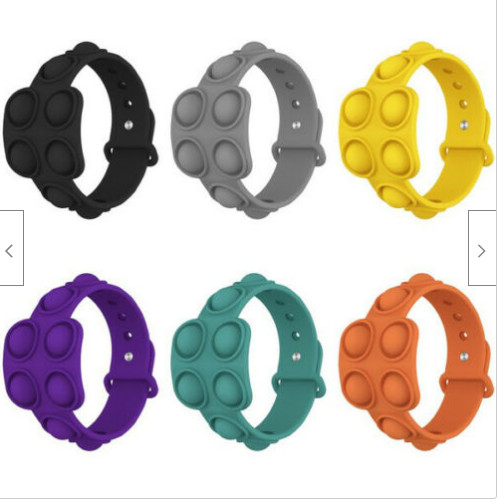 Stress Relief Silicone Pop It Fidget Wristband For Kids