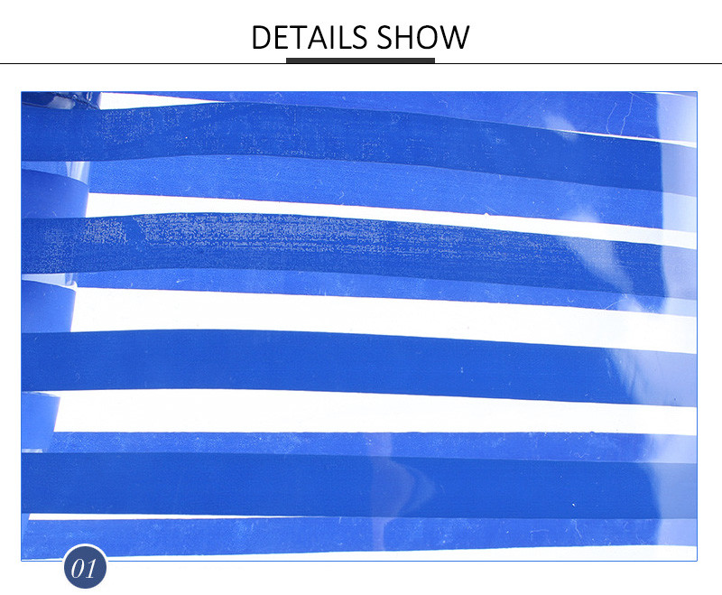 Multi-Functional Transparent Clear Strip Pattern PVC Cosmetic Bag