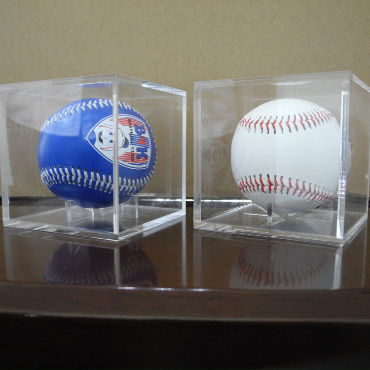Acrylic Clear Baseball Display Case Single Plexiglass Cube Holder Box for Small Ball