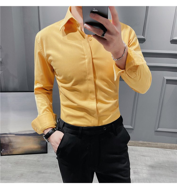 Weaving method woven 100% Cotton Business Dress Button Down Casual Shirts For Men Slim Fit