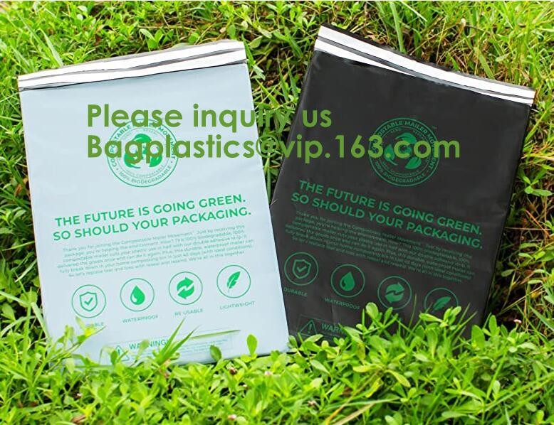 Biodegradable Bolsas 100% PLA Biodegradable Cornstarch Bags Compostable Garment Packaging With Self Adhesive Seal