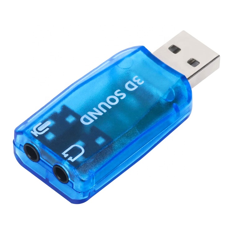 Plug and Play 5.1 External 3D Mic Stereo Studio Audio USB Interface Sound Card Adapter with 3.5mm Headphone