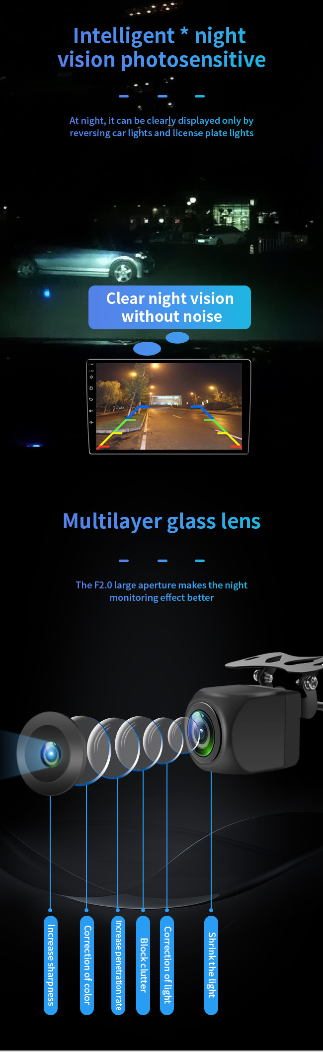 AHD CCD Reverse Parking Camera Dash Cam With Reverse Camera