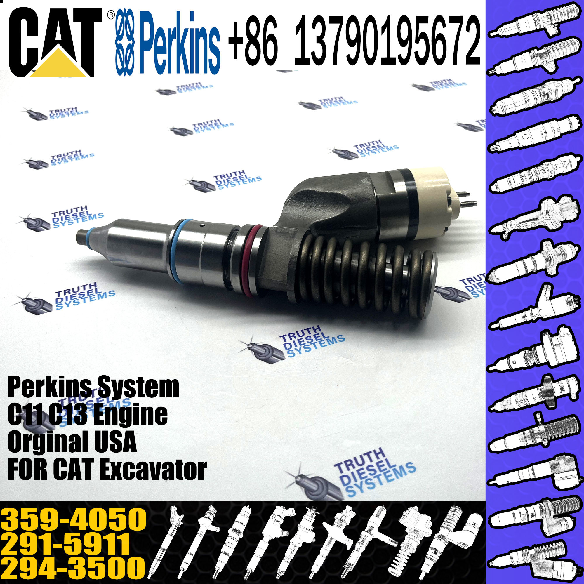C15/C18 engine fuel injector 289-0753 291-5911 294-3500 359-4050 with genuine packing