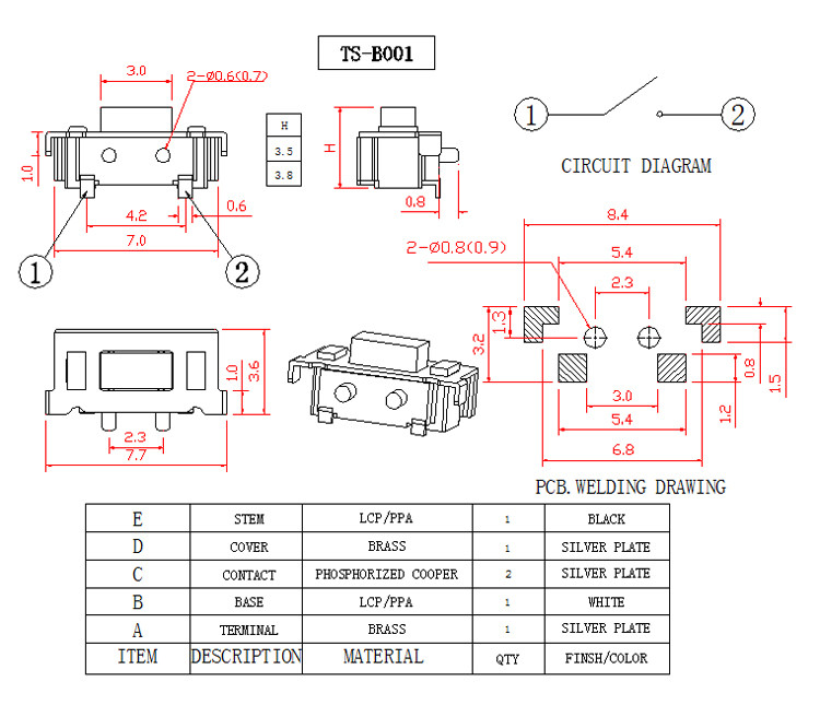Mini Surface Mounted Right Angle Tactile Switch Soldering With Dust Proof Firm