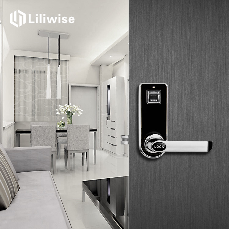 Scanning Fingerprint Door Lock With Key Zinc Alloy Biometic Sensor Reader