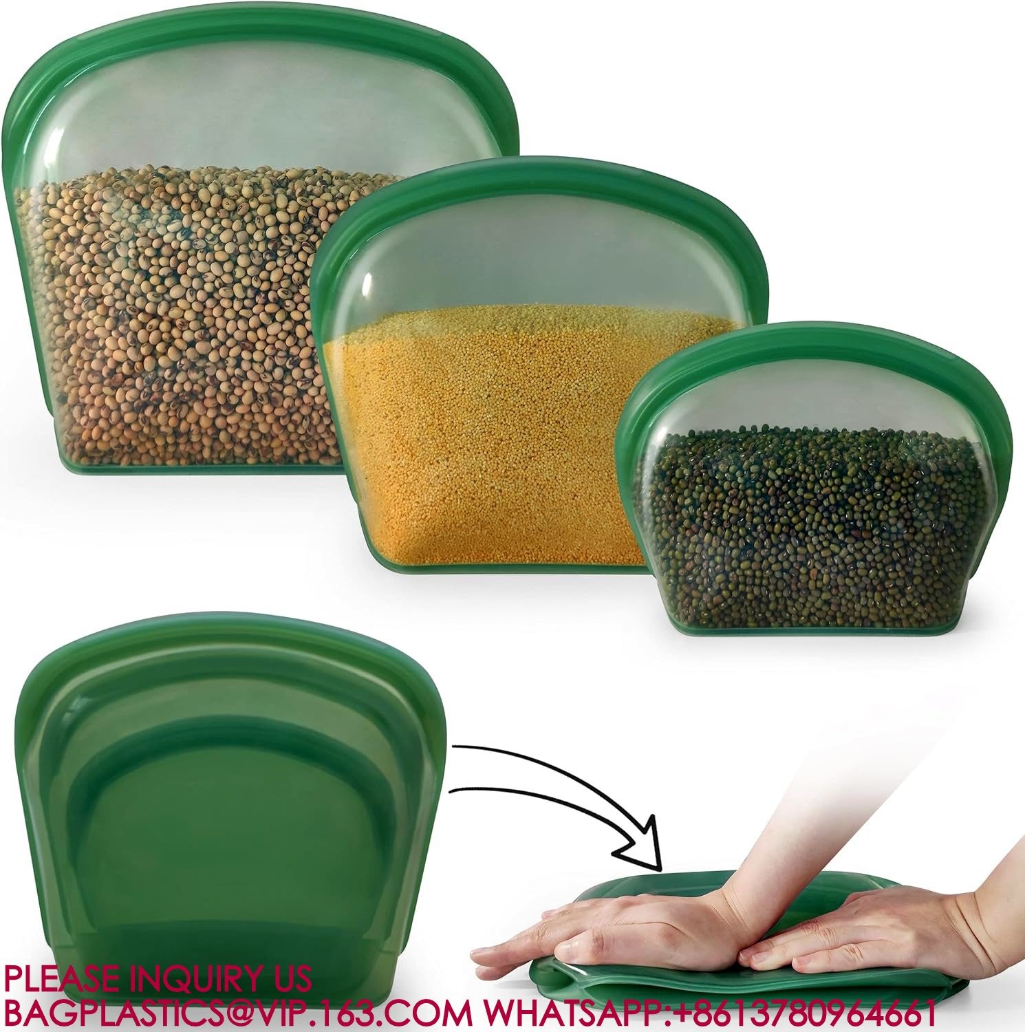 Reusable Food Storage Bags Freezer Sous Vide Container Oven Microwave Dishwasher Safe