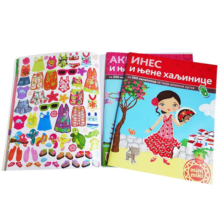 Spiral Binding Label Sticker Printing , Film Lamination Kids Sticker Book