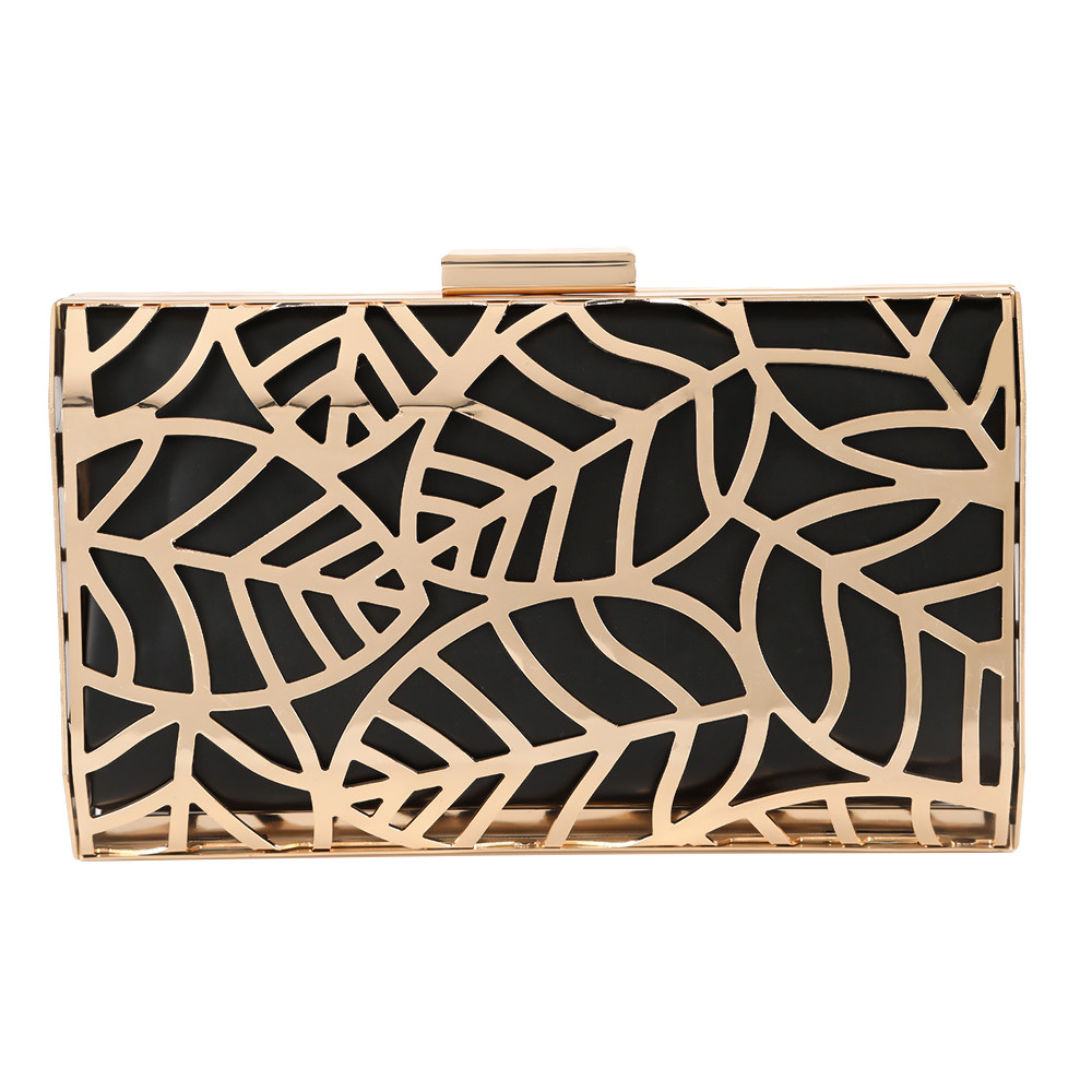 Leaves Patterns Hollow Out Clutch Frame 18.4*10.8*4.5cm