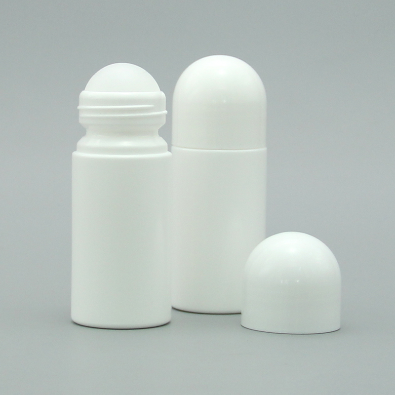 60ml 2oz Empty Refillable White Plastic Essential Oil Perfumes Roll On Bottle For Deodorant Container With Roller Ball