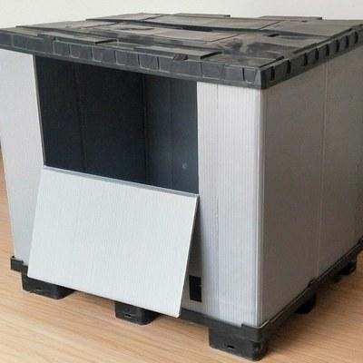 Customized Plastic Pallet Box 300kg Capacity PP Hollow Sheet Folding Moving Container