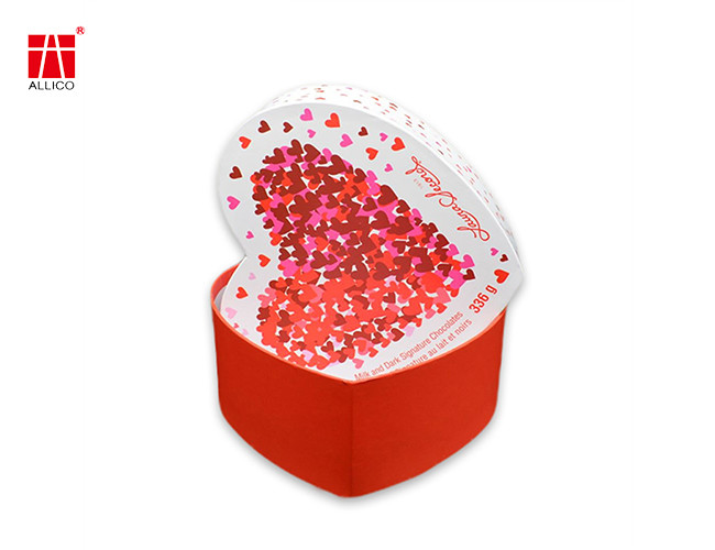 Textured CMYK Red Heart Shaped Boxes , 10.25×8.5×5.2" Cardboard Flower Bouquet Boxes