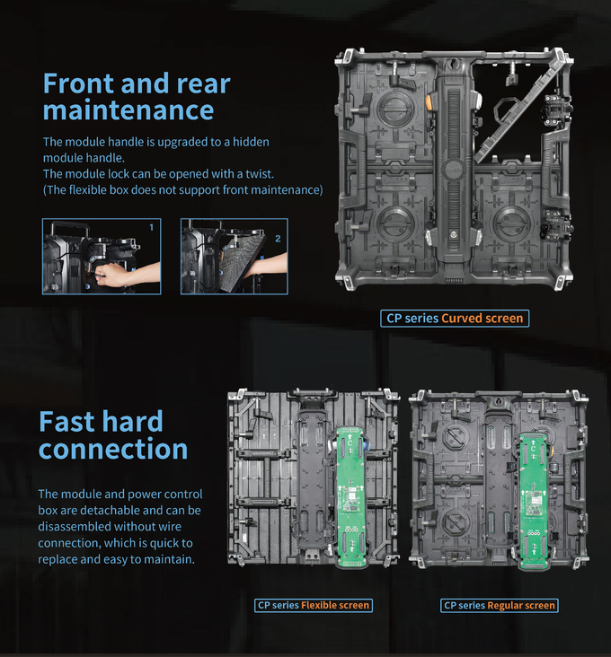 Good Heatdissipation P2.6/2.98/3.91 CP Series Outdoor IP65 LED Video Waterproof Wall With REAN Signal Aviation Plug