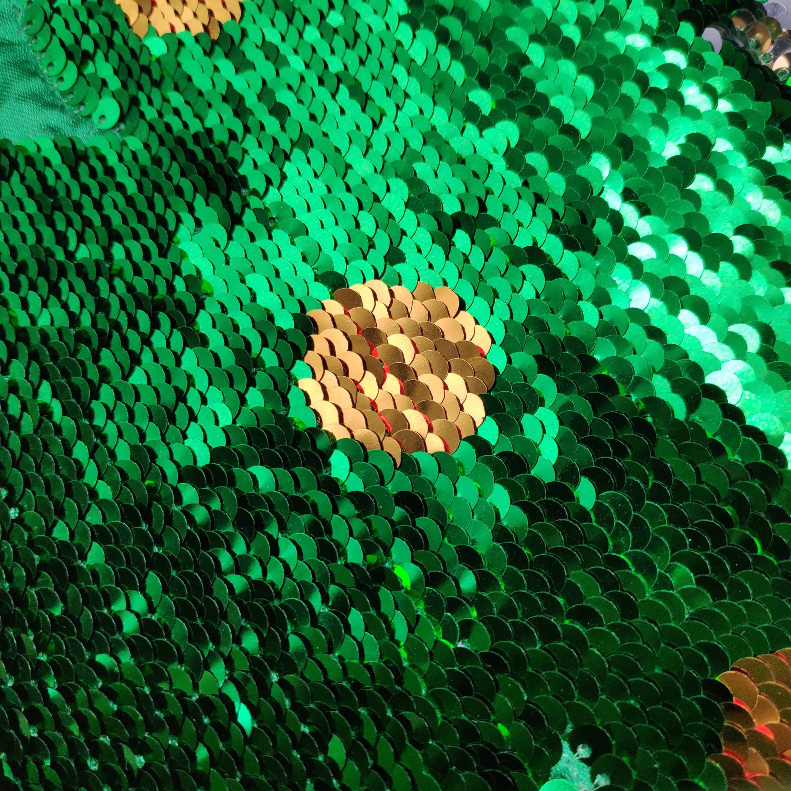 Green / Red Sequin Christmas Patches , Eco Friendly Christmas Tree Iron On Patch