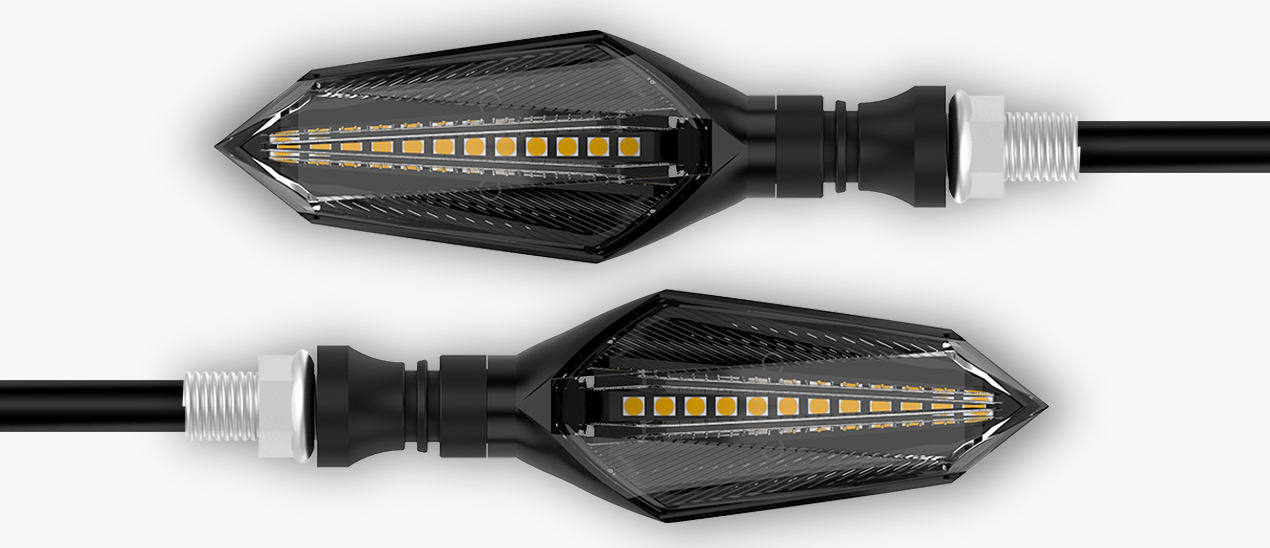 LED Motorcycle Turn Signal Head Lamp 30000hours Lifespan and 6500k Light Temperature