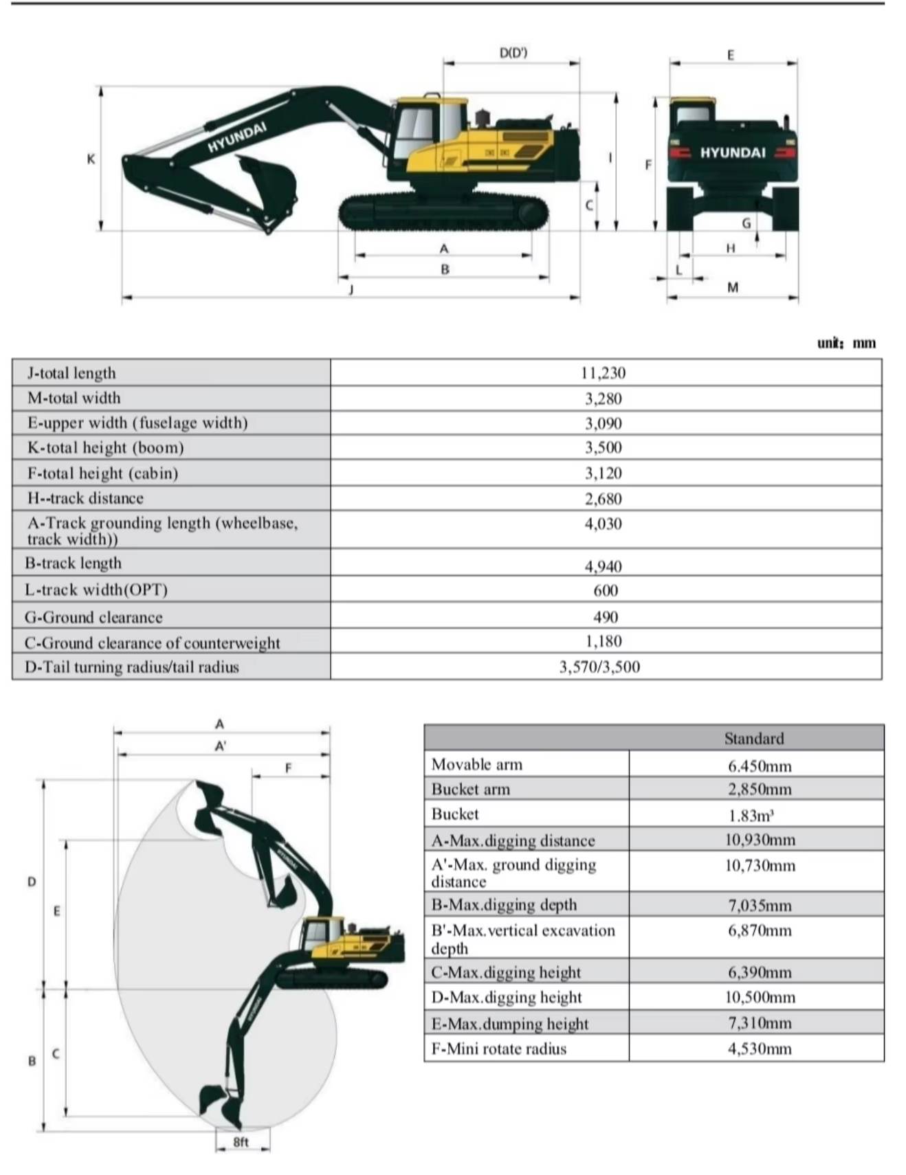 Hyundai excavator HX350