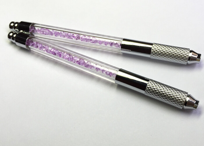 Purple Crystal Manual Tattoo Pen , Disposale Blade Permanent Makeup Tattoo Manual Pen