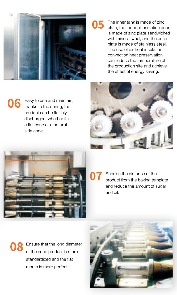 Ice Cream Rolled Cone Production Machine With 71 Cast Iron Baking Templates