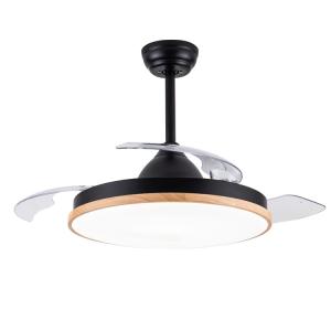 Buy cheap Wood Grain 220V 50W Flush Mount Ceiling Fan Light Warm White product