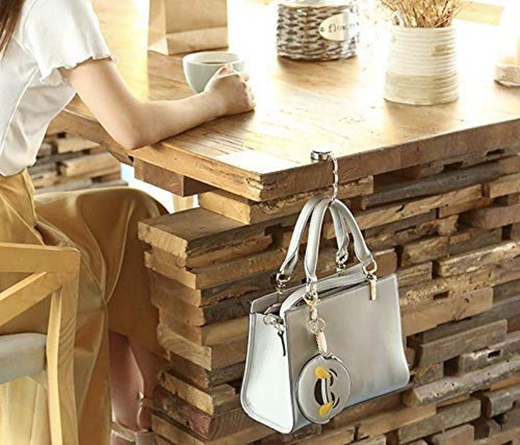 Custom Foldable Purse Hook Zinc Alloy Womens Bag Table Hanger