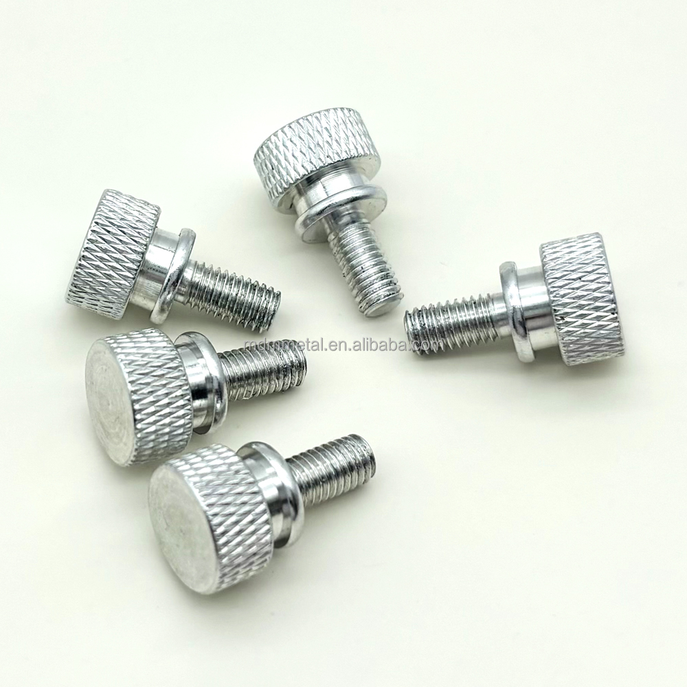 CNC Turning Milling Stainless Steel Anodized Aluminum Flat Head Knurled Thumb Screws