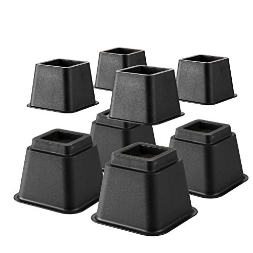 160mm Matt Black Plastic Furniture Feet , Unbreakable Sofa Bed Risers