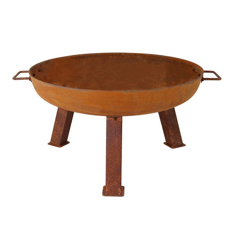 Round Corten Steel  Fire Pit Garden Decorative Corten Steel Fire Bowl