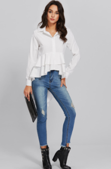 Plus Size Women Clothing Office Latest Blouse Designs