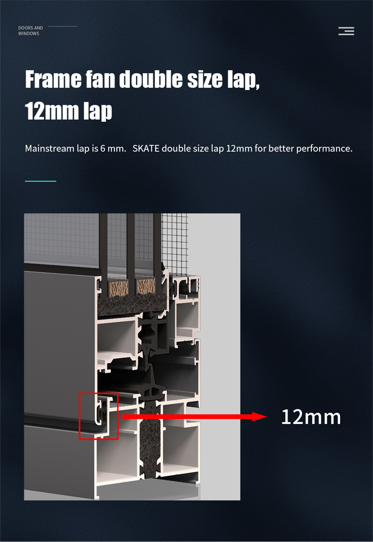 House Soundproof Aluminium Glass Casement Windows with Level 9 Wind Pressure Resistance