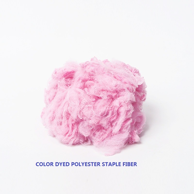 Light Pink Chopped Compressed Virgin Polyester Staple Fiber Non Woven 3Dtex 76mm