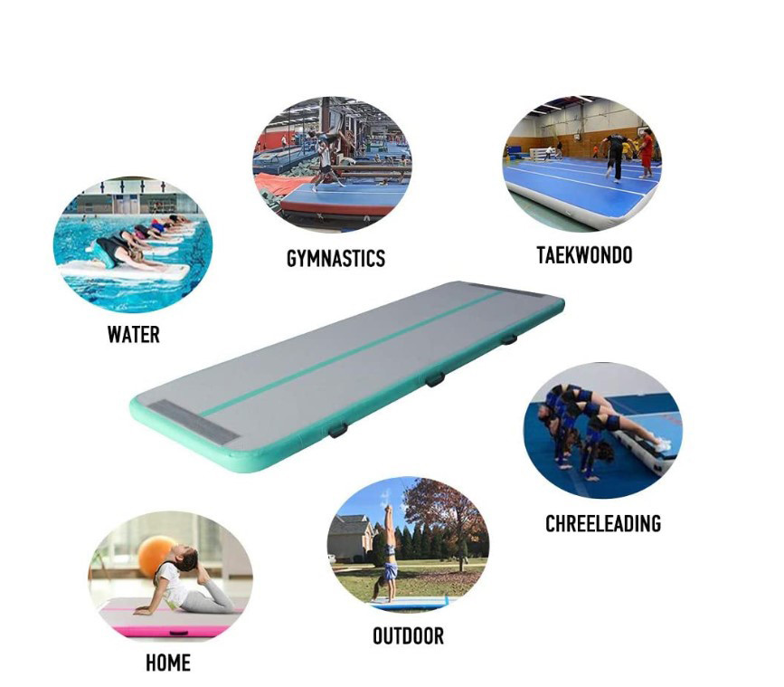 Inflatable Gymnastics Tumbling Mat Air Track Floor Mats with Pump Home Use Pink