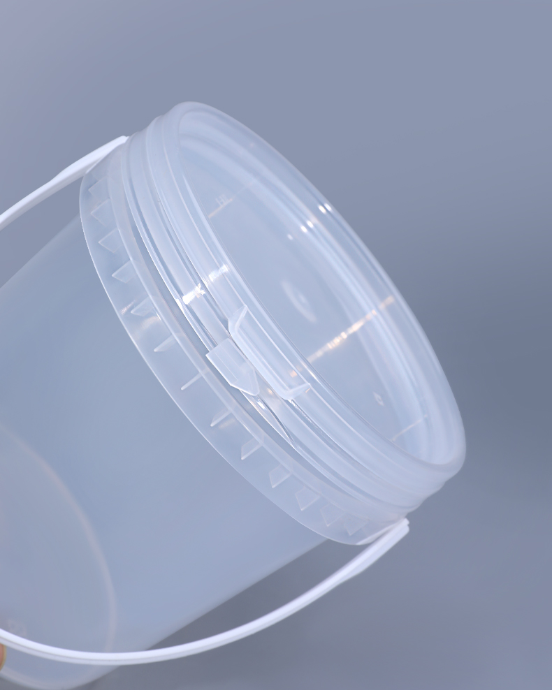 Customrized Logo White 1L Plastic Round Candy Tool Cookie Bucket With Lid And Handle