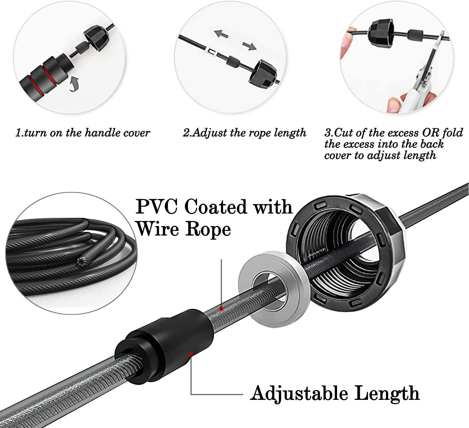 4.5mm*280 0.3kg Sports Skipping Ropes High Fast Tangle Free Jump Rope