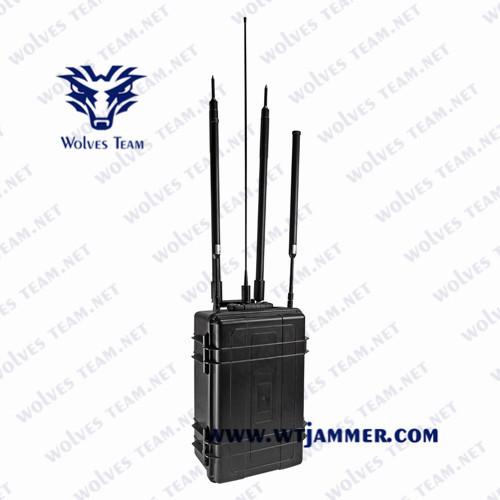 Quality High Power Quad Band WIFI2.4G/5.8G GPS  Briefcase Drone Signal Jammer for sale