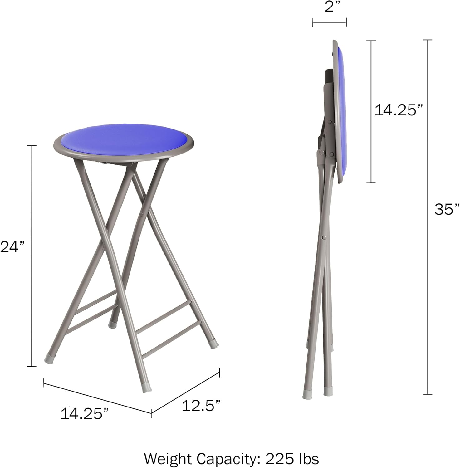 Foldable Kitchen Living Room Portable Indoor Counter Bar Stools Home Folding Stool