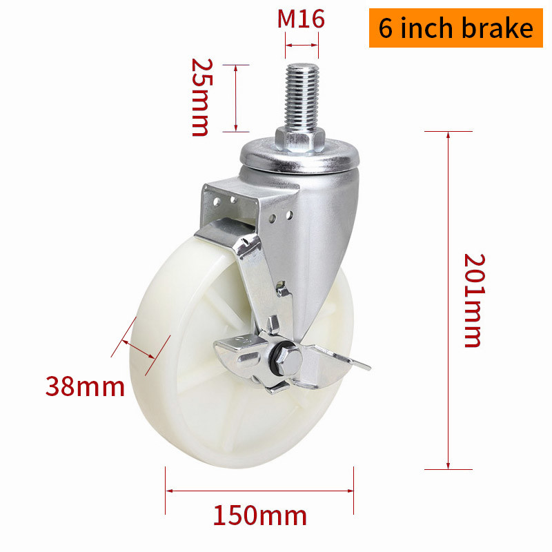 Medium Duty TPA Industrial Caster Wheels 6 Inch 250kg Load