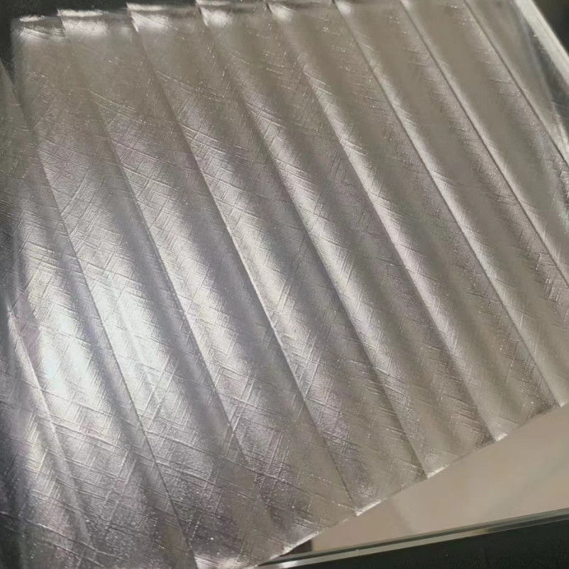 OEM ACID Etched Tempered Glass Champagne Gold and Silver Platinum Wired
